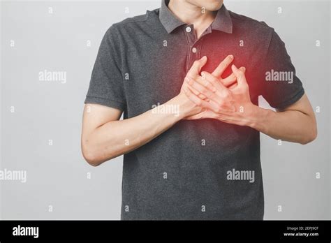 Man Has Chest Pain Suffering By Heart Disease Cardiovascular Disease