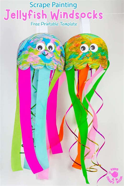 Scrape Painted Jellyfish Windsock Craft Kids Craft Room