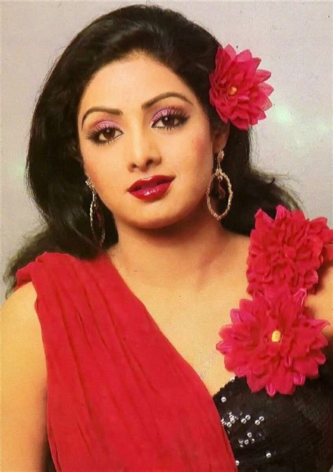 Sridevi Most Beautiful Indian Actress Vintage Bollywood Long Shiny Hair