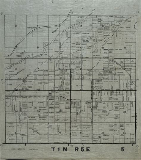 1923 Maricopa County Arizona Land Ownership Plat Map T1n R5e Arizona