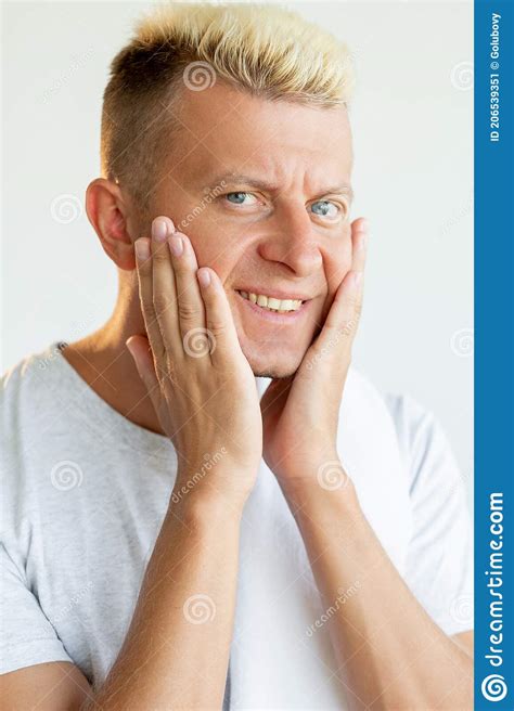 Male Facial Care Skin Irritation Dissatisfied Man Stock Image Image