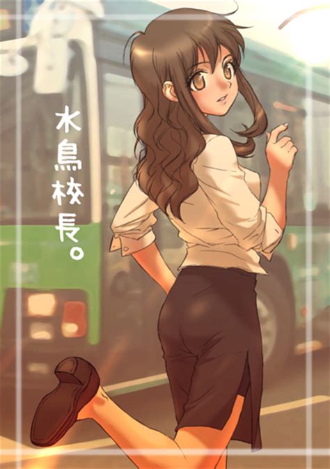 Rustle Original Translated 1girl Brown Eyes Brown Hair Bus