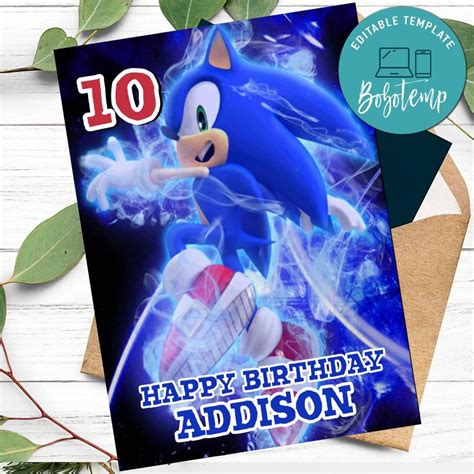 Sonic Hero Birthday Card For Your Kids Diy Createpartylabels