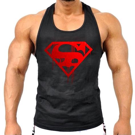 Superman Gyms Tank Top Mens Summer Cotton Slim Fit Mens Tank Tops