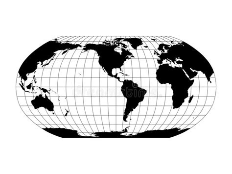 Map Of World Black Vector Silhouette High Detailed Map On White
