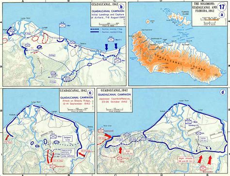 map of wwii guadalcanal island 1942