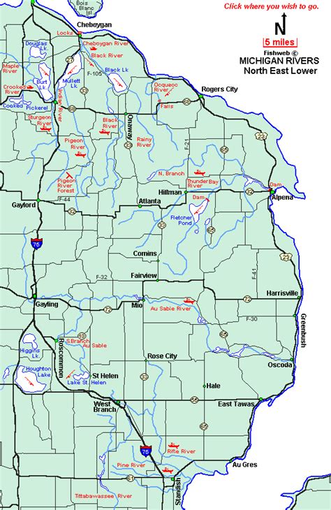 Rivers In Michigan Map Interactive Map