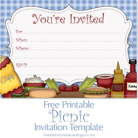 Downloadable Free Printable Picnic Invitation Template Printable