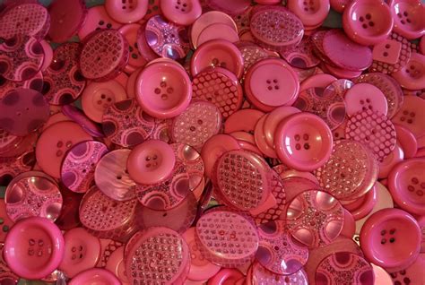 Pack Of 50g Large Fuschia Buttons Mixed Sizes Of Various Buttons