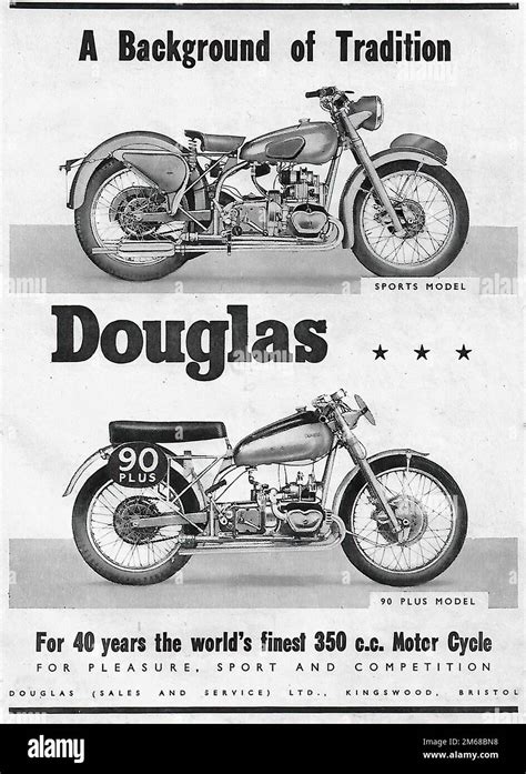Douglas Vintage Motorcycle Advertising Stock Photo Alamy