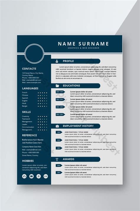 It has a very organized yet modern layout that looks like it belongs to a hard this ville free resume template is clean and easily edited which helps when you input all your amazing accomplishments! Simple Modern Resume CV template design for interview | Word DOC Free Download - Pikbest