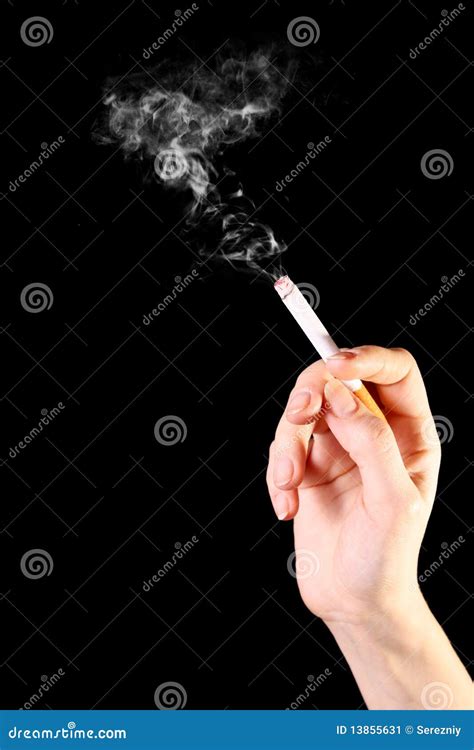 Woman Hand Holding A Cigarette Stock Image Image 13855631