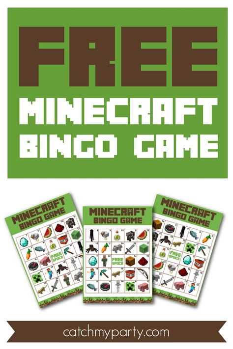 Download Our Free Printable Minecraft Bingo Game Now Catch My Party