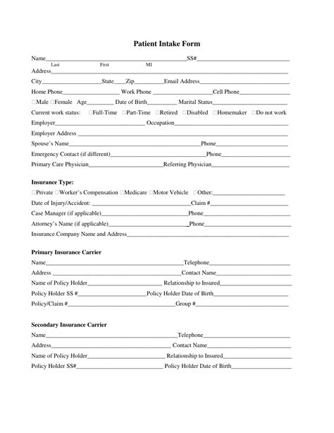 Patient Intake Form Lines Fill Out Sign Online And Download Pdf