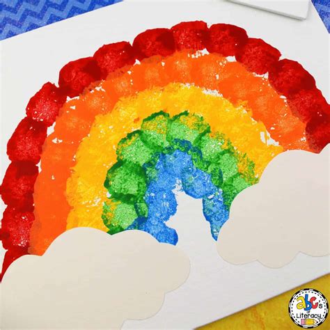 How To Make A Cotton Ball Rainbow Painting Craft