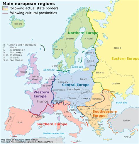 Geographic Subdivisions Of Europe R MapPorn