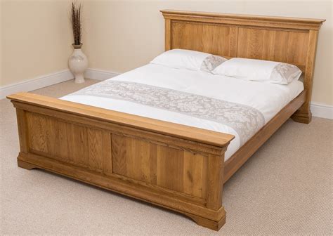 French Rustic Solid Oak Wood Super King Size Bed Frame Bedroom
