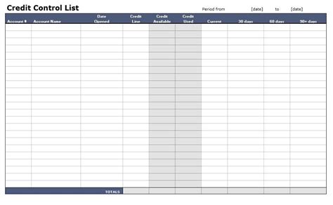 Maybe you would like to learn more about one of these? Credit Control List | Credit Control List Template
