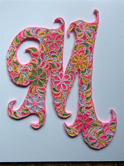 Free quilling alphabet template for download. Letter M | Quilling designs, Quilling letters, Paper ...