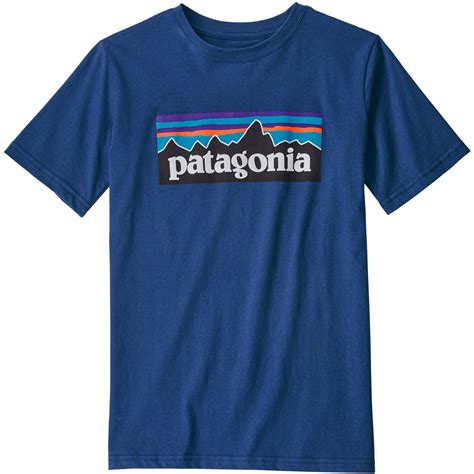 Patagonia P 6 Logo Organic T Shirt Ragazzo Superior Blue La