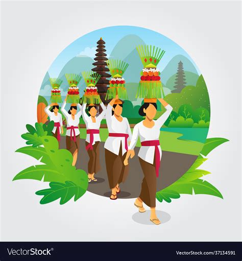 Balinese Galungan Ceremony Background Royalty Free Vector