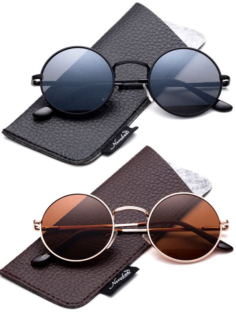 retro round small 48mm vintage hippie round polaroid sunglasses driving polarized glasses