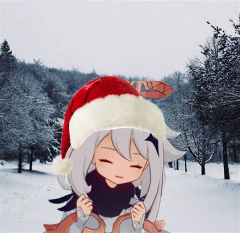 Paimon Christmas Hat Anime Art