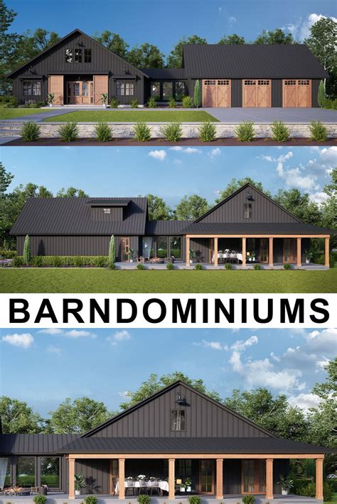 Amazing Black Barndominium With 3 Car Garage Metal Building House
