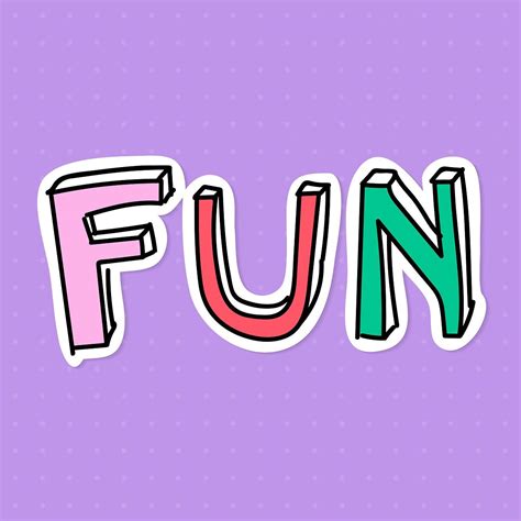 Doodle Fun Word Sticker With A White Border Vector Free Image By