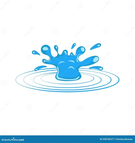 Cartoon Blue Dripping Water Drop And Liquid Icon Shape Water Is