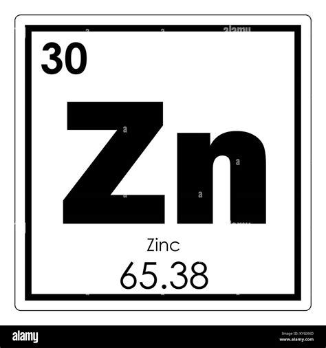 Zinc Chemical Element Periodic Table Science Symbol Stock Photo Alamy