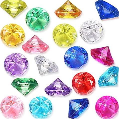 hicarer big size acrylic diamond heart toy colorful diving pool gems toy jewelry