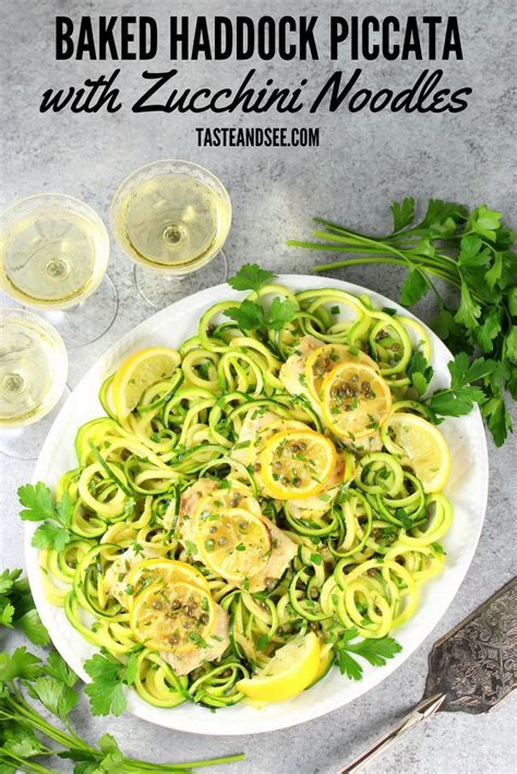 Place the smoked haddock fillets in a microwave safe bowl, add 1 tbsp. Baked Haddock Fish Piccata with Zucchini Noodles - A new ...
