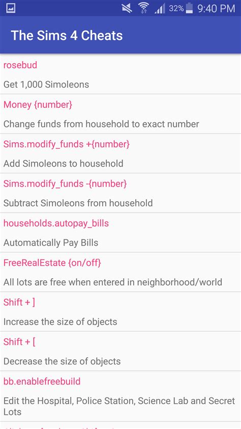 Sims 4 Cheat Codes Apk For Android Download