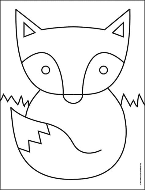 Easy How To Draw A Fox Tutorial And Fox Coloring Page · Art Projects