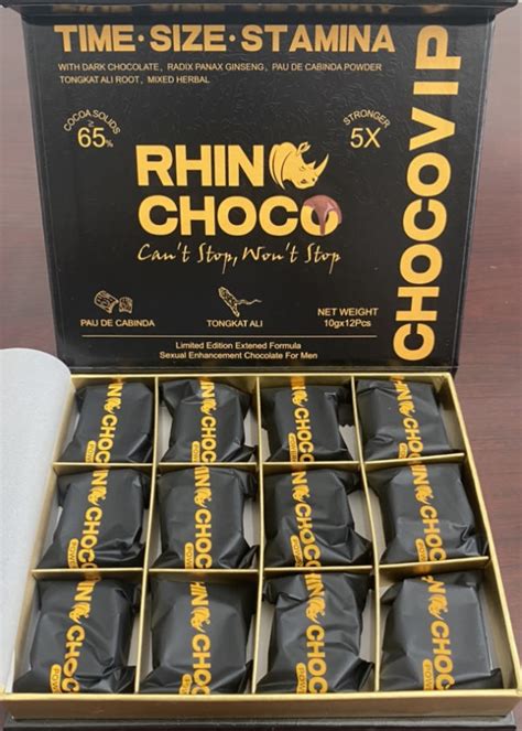 1 Box 12 Rhino Choco Cool Lozenge