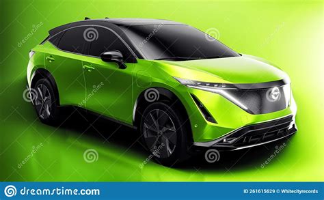 Tokyo Japan September 25 2022 Nissan Ariya 2020 Green Electric Suv