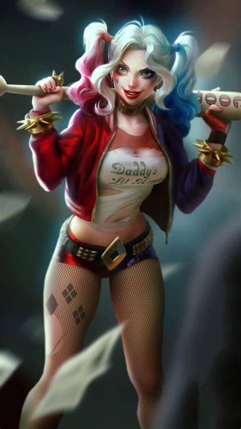 Papel De Parede Arlequina Harley Quinn Painting Harley Quinn Artwork