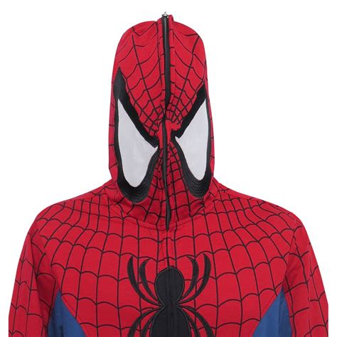 Spider Man Full Zip Up Costume Hoodie