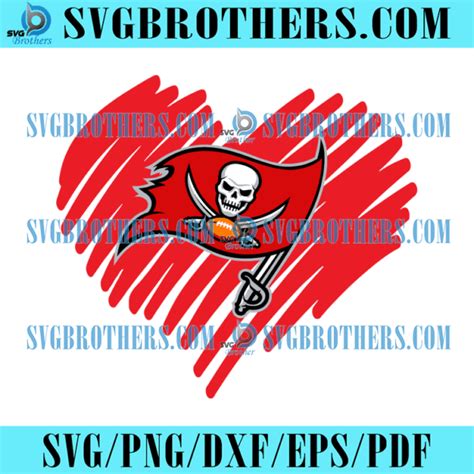 Tampa Bay Buccaneers Heart Logo Svg Football Svg Svgbrothers