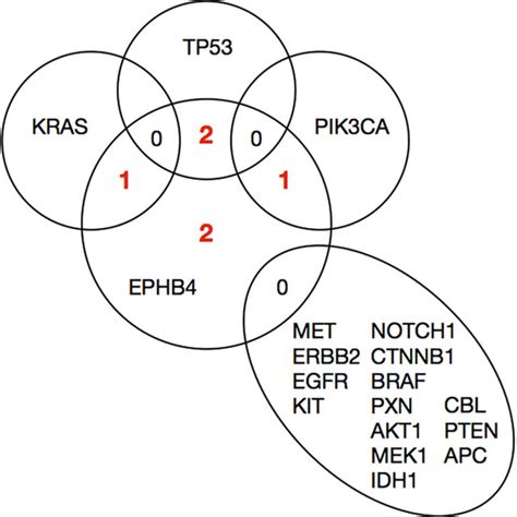 Venn Diagram Demonstrating Mutual Exclusivity Of Ephb4 Mutations With