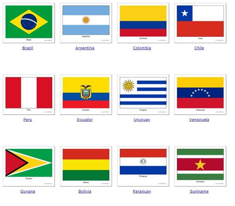 Flags Of South America Asia In Land