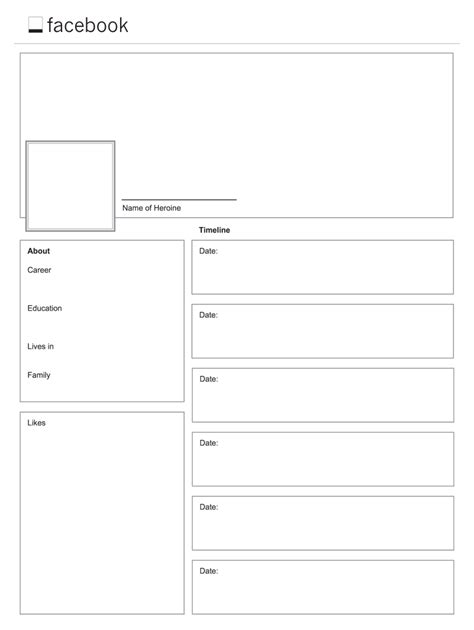 Facebook Profile Template Fill Online Printable Fillable Blank