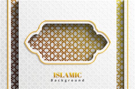 Fondo De Lujo De Borde De Ornamento Dorado árabe Islámico Realista Con