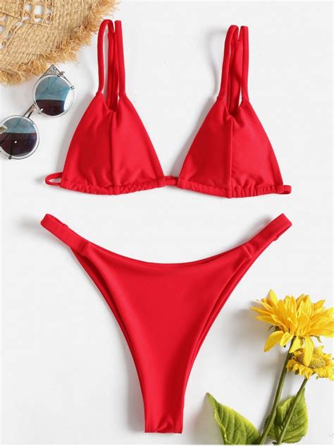 21 Off 2020 Dual Straps Micro Thong Bikini In Lava Red
