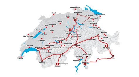 Swiss Railways Timetable Map