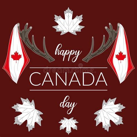 Happy Canada Day Card Stock Vector Illustration Of Leaf 190701189