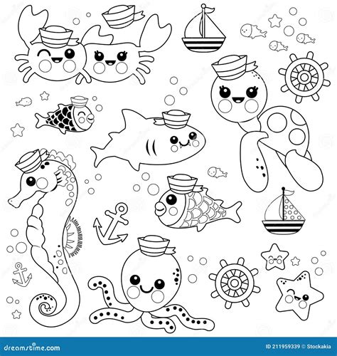 Beach Animals Coloring Page Ocean And Sea Animals Coloring Pages Free