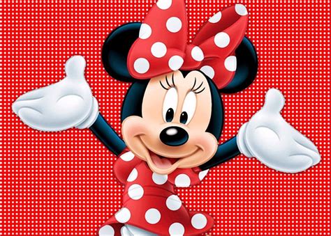 Cartel De Cumpleaños De Minnie Mouse Rojo Y Blanco Para