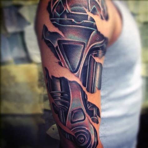 60 Terminator Tattoo Designs For Men Manly Mechanical Ink Ideas